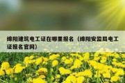 绵阳建筑电工证在哪里报名（绵阳安监局电工证报名官网）