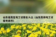 山东省高压电工证报名入口（山东高级电工证报考条件）