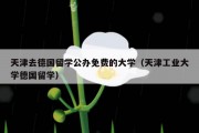 天津去德国留学公办免费的大学（天津工业大学德国留学）