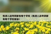 株洲二战考研都有哪个学校（株洲二战考研都有哪个学校参加）