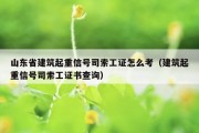 山东省建筑起重信号司索工证怎么考（建筑起重信号司索工证书查询）