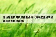 潍坊起重机司机证报名条件（潍坊起重机司机证报名条件及流程）