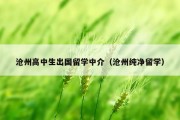 沧州高中生出国留学中介（沧州纯净留学）