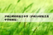 泸州口碑好的私立中学（泸州ZUI好私立高中学校排名）