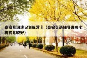 泰安单词速记训练营	（泰安英语辅导班哪个机构比较好）