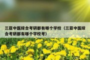 三亚中医综合考研都有哪个学校（三亚中医综合考研都有哪个学校考）