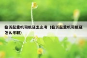 临沂起重机司机证怎么考（临沂起重机司机证怎么考取）