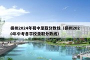 扬州2024年初中录取分数线（扬州2020年中考各学校录取分数线）